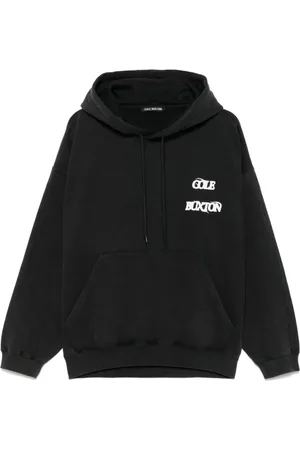 Cole Buxton Bluzy, Mężczyzna, Czarny, 2XL, Czarna Bluza z Nadrukiem i Kieszenią