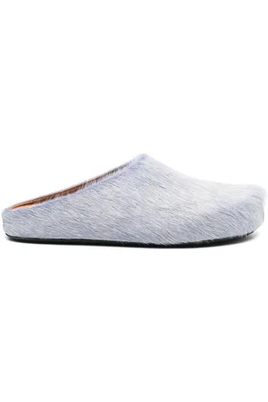 Marni Buty, Mężczyzna, Niebieski, 40 EU, Skóra, Fussbett Sabot