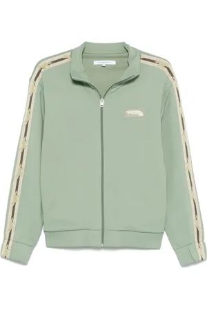 Maison Kitsuné Kurtki, Mężczyzna, Zielony, L, Len, Szałwia Zielona Kurtka z Zamkiem
