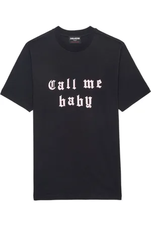 Zadig & Voltaire Koszulki, Kobieta, Czarny, M, Bawełna, Czarny T-shirt z Krótkim Rękawem i Okrągłym Dekoltem
