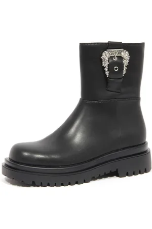 VERSACE Buty, Kobieta, Czarny, 40 EU, Wegańskie buty z bocznym zamkiem
