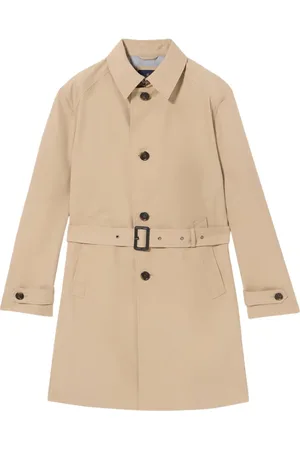 Brooks Brothers Płaszcze, Mężczyzna, Beżowy, S, Bawełna, Prosto Z Gabardyny Trenchcoat