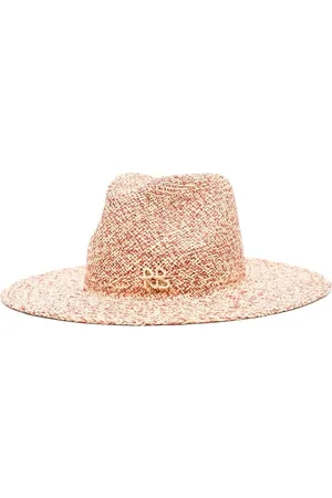 Ruslan Baginskiy Akcesoria, Kobieta, Beżowy, S, Wide Brim Fedora Hat