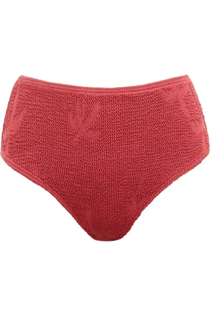 Bond Eye Stroje kąpielowe, Kobieta, Czerwony, ONE SIZE, Nylon, Czerwony Palmowy Bikini z Wysokim Stanem