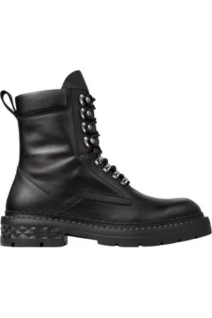 Jimmy Choo Buty, Mężczyzna, Czarny, 43 EU, Czarne skórzane botki z logo