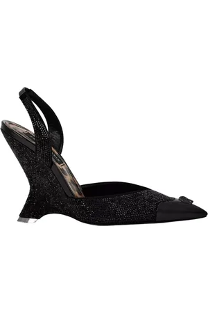Philipp Plein Buty, Kobieta, Czarny, 38 EU, Zamsz, Czarne zamszowe koturny z kryształkami