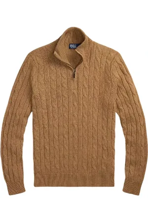 Ralph Lauren Swetry, Mężczyzna, brązowy, L, Kaszmir, Brązowy sweter z kaszmiru