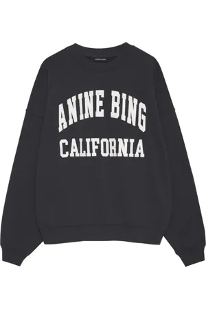 ANINE BING Bluzy, Kobieta, Czarny, S, Czarno-Biały Sweter z Nadrukiem