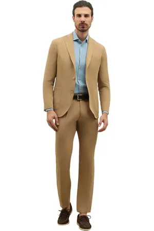 Boglioli Garnitury, Mężczyzna, Beżowy, 3XL, Lniana satynowa K-Suit