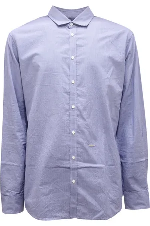 Dsquared2 Koszule, Mężczyzna, Niebieski, 2XL, Niebieska Koszula z Mikro Wzorem