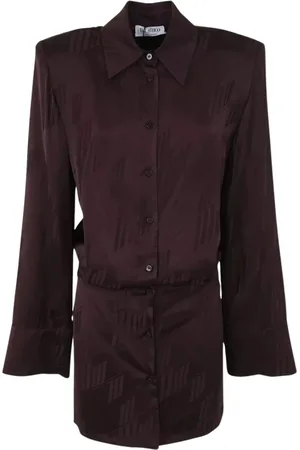 The Attico Sukienki, Kobieta, brązowy, S, Bawełna, Margot Mini Dress