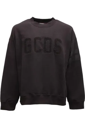 GCDS Bluzy, Mężczyzna, Czarny, L, Włoska Felpa Sweatshirt Fw 23M110115