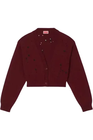 Kenzo Swetry, Kobieta, Czerwony, S, Bawełna, Kardigan Constellation