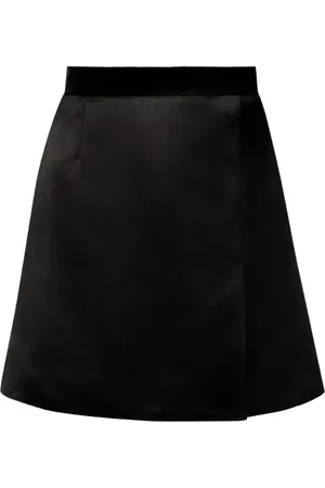 Nina Ricci Spódnice, Kobieta, Czarny, M, Poliester, Czarna satynowa mini spódniczka