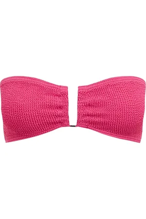 Bond Eye Stroje kąpielowe, Kobieta, Różowy, ONE SIZE, Nylon, Malinowy bandeau bikini top Blake