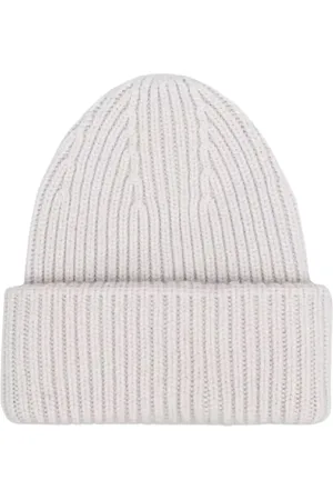YVES SALOMON Akcesoria, unisex, Biały, ONE SIZE, Wełna, Kremowa Czapka Beanie z Dzianiny