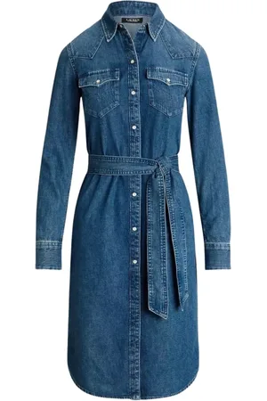 Ralph Lauren Sukienki, Kobieta, Niebieski, S, Denim, Sukienka koszulowa z denimu