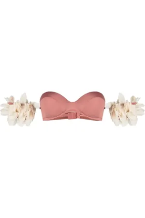 LA REVECHE Stroje kąpielowe, Kobieta, Różowy, M, Różowy Kwiatowy Top Bikini