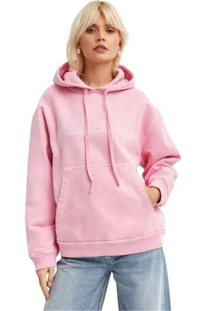 Nanushka Bluzy, Kobieta, Różowy, M, Bawełna, Różowa bluza z haftowanym logo