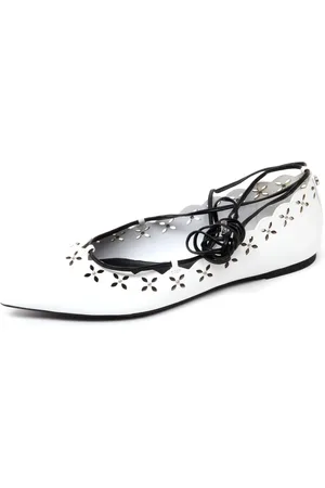 Michael Kors Buty, Kobieta, Biały, 36 EU, Płaskie Skórzane Baletki Thalia