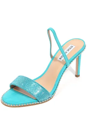 Steve Madden Buty, Kobieta, Niebieski, 39 EU, Sandał Jannis Aqua z wieloma kryształkami