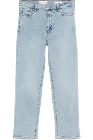Frame Jeansy, Kobieta, Niebieski, W27, Denim, Wysokostanowe Jasnoniebieskie Jeansyy