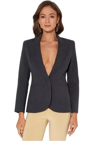 Norma Kamali Kurtki, Kobieta, Szary, S, Poliester, Ciemnoszara marynarka typu slim fit