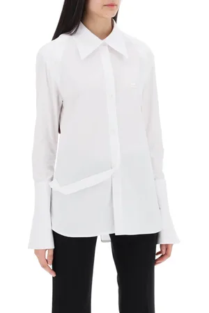 Courrèges Bluzki, Kobieta, Biały, M, Bawełna, Modular Cotton Poplin Shirt