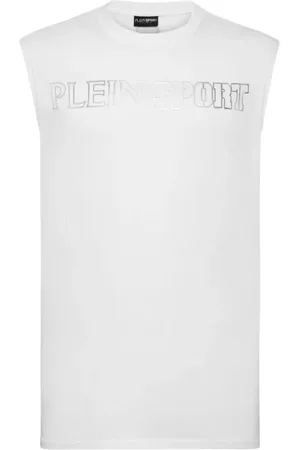 Philipp Plein Koszulki, Mężczyzna, Biały, M, Biały T-shirt bez rękawów z Grafiką Tygrysa