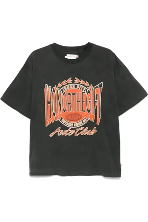 HONOR THE GIFT Koszulki, Mężczyzna, Czarny, 2XL, Czarna Koszulka z Graficznym Nadrukiem
