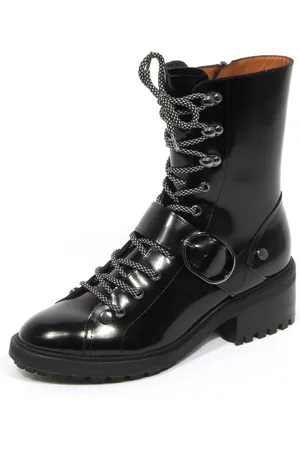 Emporio Armani Buty, Kobieta, Czarny, 40 EU, Skórzane botki dla kobiet