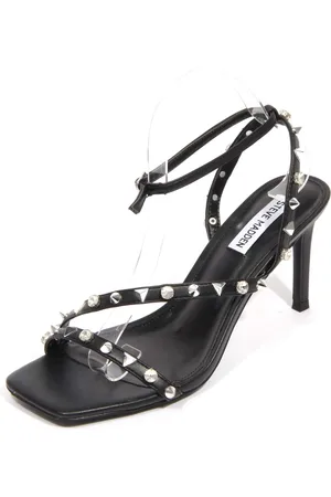 Steve Madden Buty, Kobieta, Czarny, 36 EU, Glitzed /Silver Sandał z ćwiekami i kryształkami