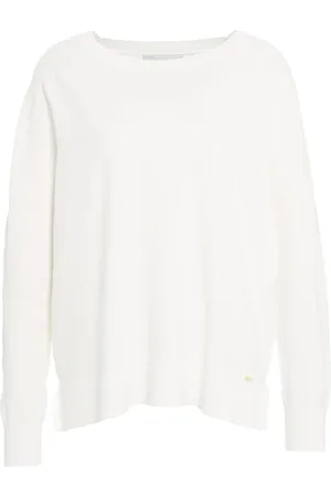 Kaos Swetry, Kobieta, Biały, M, Biała Dzianinowa Sweter z Rękawami Raglan
