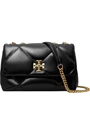 Tory Burch Torebki, Kobieta, Czarny, ONE SIZE, Czarna Diamond Quilt Mała Torba na Ramię
