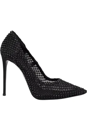 LE SILLA Buty, Kobieta, Czarny, 39 EU, Nylon, Czarne szpilki z kryształkami