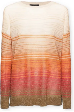 Elena Miro Swetry, Kobieta, Wielobarwność, 2XL, Sweter z wyblakłymi paskami