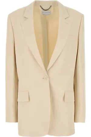 Stella McCartney Kurtki, Kobieta, Beżowy, 2XS, Len, Ivory Wiskoza Blend Blazer