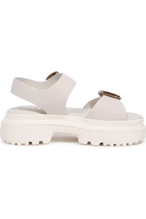 Hogan Buty, Kobieta, Beżowy, 40 EU, Sandał z efektem vintage i szerokim krojem
