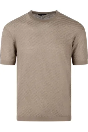 LOW BRAND Koszulki, Mężczyzna, Beżowy, L, Beżowe T-shirty i Pola z Wzorem Dżakardu