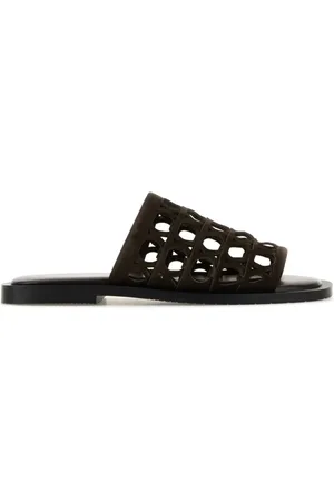 Salvatore Ferragamo Buty, Mężczyzna, brązowy, 41 EU, Zamsz, Ciemnobrązowe Zamszowe Kapcie Barbados