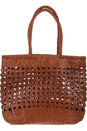 Dragon Diffusion Torebki, Kobieta, brązowy, ONE SIZE, Brązowa Skórzana Torba Shopper