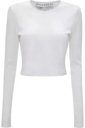 J.W.Anderson Koszulki, Kobieta, Biały, M, Biały Bawełniany Top z Logo
