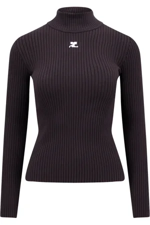Courrèges Swetry, Kobieta, brązowy, M, Brązowy Sweter Aw 23, Modny Golf