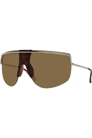 Max Mara Akcesoria, Kobieta, Żółty, ONE SIZE, Złote Okulary Przeciwsłoneczne Aviator Damskie