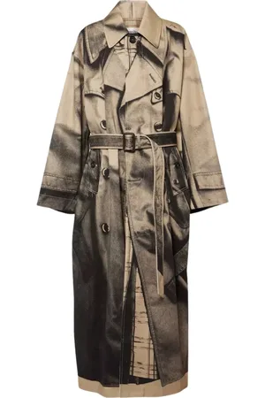 Jean Paul Gaultier Płaszcze, Kobieta, Beżowy, S, Oversize Trenchcoat z Paskiem