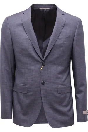 CANALI Kurtki, Mężczyzna, Niebieski, S, Kraciasty garniturowy Made in Italy