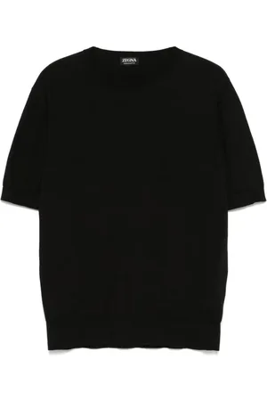Ermenegildo Zegna Koszulki, Mężczyzna, Czarny, M, T-shirt z okrągłym dekoltem