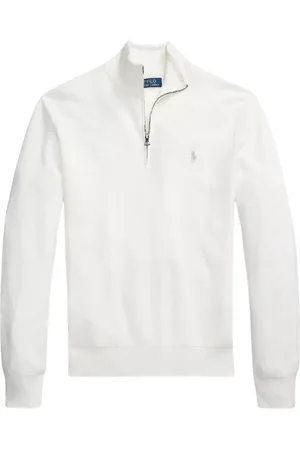 Ralph Lauren Swetry, Mężczyzna, Biały, M, Dzianinowy sweter Regular Fit