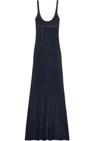 Jacquemus Sukienki, Kobieta, Niebieski, M, Granatowa Sukienka Maxi na Ramiączkach