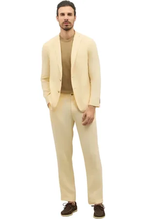 Boglioli Garnitury, Mężczyzna, Żółty, L, Tinto Terra Linen K-Suit